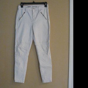 Mossimo Skinny White Moto Jeans - Sz 4